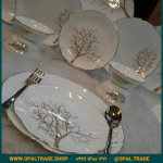 سرویس 26 پارچه طلادار مقصود درخت طلا لب طلا قالب نیلوفری کد 50164