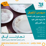 سرویس 26 پارچه مرینوس خاکستری قالب Diwali کد 60121