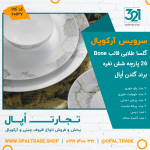 سرویس 26 پارچه گلسا طلایی قالب Bone کد 60137