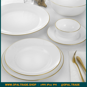 سرویس 26 پارچه سفید لب طلا قالب Bone کد 60135