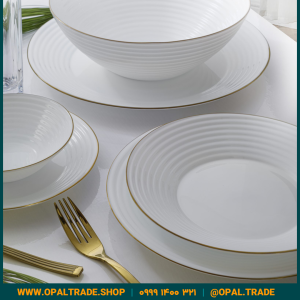 سرویس 26 پارچه سفید لب طلا قالب Harena کد 60146