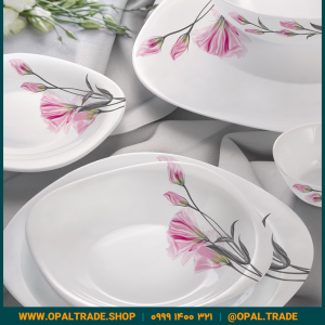 سرویس 26 پارچه آذین صورتی قالب Carine کد 60147