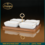 سرویس اردوخوری مستطیل موج چهار خانه کد90108