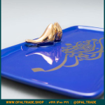 ظروف کادویی سرامیکی دیس مستطیل سرمه ای لیبل طلا کد 80102 - Image 4