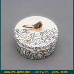 ظروف کادویی سرامیکی ظرف دربدار گرد بزرگ تایپو خطی کد 80123 - Image 4