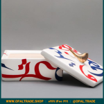 ظروف کادویی سرامیکی ظرف دربدار مربع بزرگ تایپو رنگی کد 80125 - Image 3