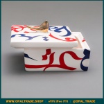 ظروف کادویی سرامیکی ظرف دربدار مربع بزرگ تایپو رنگی کد 80125