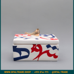 ظروف کادویی سرامیکی ظرف دربدار مربع کوچک تایپو رنگی کد 80126