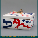 ظروف کادویی سرامیکی ظرف دربدار مربع کوچک تایپو رنگی کد 80126 - Image 4