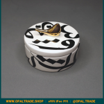 ظروف کادویی سرامیکی ظرف دربدار گرد بزرگ تایپوگرافی کد 80157