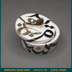 ظروف کادویی سرامیکی ظرف دربدار گرد بزرگ تایپو طلا کد 80158 - Image 3