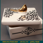 ظروف کادویی سرامیکی ظرف دربدار مربع کوچک کد 80159