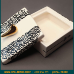 ظروف کادویی سرامیکی ظرف دربدار مربع بزرگ کد 80160 - Image 3