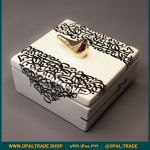 ظروف کادویی سرامیکی ظرف دربدار مربع بزرگ کد 80160