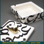 ظروف کادویی سرامیکی ظرف دربدار مربع بزرگ تایپوگرافی کد 80162 - Image 3