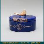 ظروف کادویی سرامیکی ظرف دربدار گرد کوچک لیبل طلا کد 80165