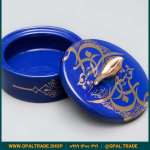 ظروف کادویی سرامیکی ظرف دربدار گرد کوچک لیبل طلا کد 80165 - Image 6