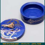 ظروف کادویی سرامیکی ظرف دربدار گرد کوچک لیبل طلا کد 80165 - Image 5