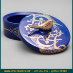 ظروف کادویی سرامیکی ظرف دربدار گرد کوچک لیبل طلا کد 80165 - Image 4