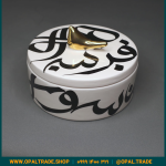 ظروف کادویی سرامیکی ظرف دربدار گرد کوچک تایپوگرافی کد 80172