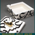 ظروف کادویی سرامیکی ظرف دربدار مربع کوچک تایپوگرافی کد 80173 - Image 5