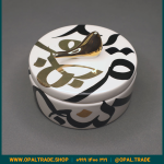 ظروف کادویی سرامیکی ظرف دربدار گرد کوچک تایپو طلا کد 80177