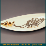 ظروف کادویی سرامیکی  دیس بیضی لیبل طلا کد 80179