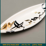 ظروف کادویی سرامیکی دیس بیضی تایپو طلا کد 80180