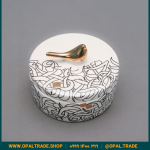 ظروف کادویی سرامیکی ظرف دربدار گرد کوچک تایپو خطی کد 80189 - Image 3