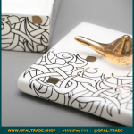 ظروف کادویی سرامیکی ظرف دربدار مربع کوچک تایپو خطی کد 80190 - Image 4