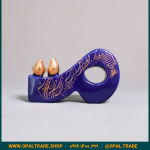 ظروف کادویی سرامیکی حرف م نوشته طلا کد 80199