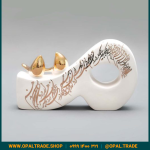 ظروف کادویی سرامیکی حرف م نوشته طلا کد 80199 - Image 4