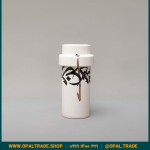 ظروف کادویی سرامیکی گلدان استوانه کوچک سفید کد 80243