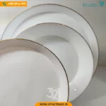 سرویس 26 پارچه سفید لب طلا قالب Structure کد 60143