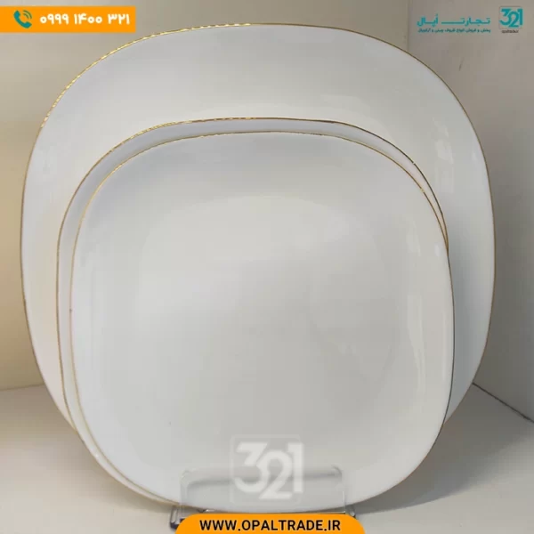 سرویس 26 پارچه سفید لب طلا کورل کد 60178
