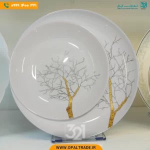 سرویس 25 پارچه گرد درخت طلاییی کد 40102