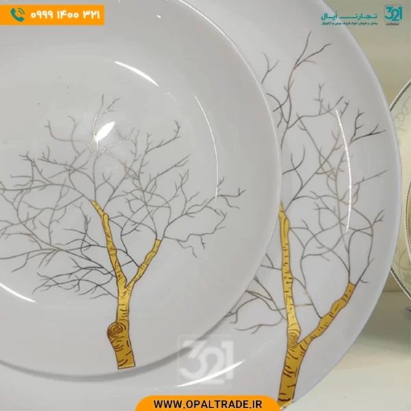 سرویس 25 پارچه گرد درخت طلاییی کد 40102