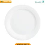 بشقاب تخت 27 سانتیمتری غذاخوری سفید هتلی چینی زرین کد 42104