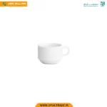 فنجان چای خوری سفید هتلی چینی زرین کد 42130