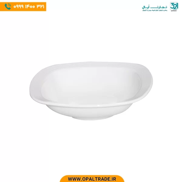سالادخوری 25 سانتیمتری مربع سفید هتلی چینی زرین کد 42142 - Image 1