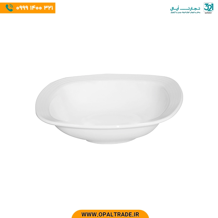 opaltrade-products-zariniran-Hoteli-42142 سالادخوری 25 سانتیمتری مربع سفید هتلی چینی زرین کد 42142 - Image 1