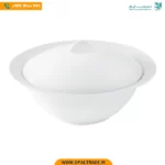 سوپخوری با شیار ملاقه سفید هتلی چینی زرین کد 42154