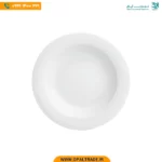 بشقاب گود 23 سانتیمتری خورش خوری سفید هتلی چینی زرین کد 42156