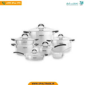 1755 ‫سرویس قابلمه 12 پارچه استیل درب استیل‬‏ کد 82181