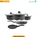 2450 ‫سرویس قابلمه 9 پارچه مشکی گرانیتی کره‬‏ کد 82182