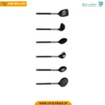 2557 ‫سرویس کفگیر و ملاقه 7 پارچه تفلون با نوار استیل‬‏ کد 82204