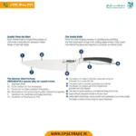 2590 ‫سرویس کارد سرامیکی 8 پارچه سفید استیل‬‏ کد 82194