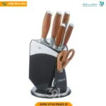 2591 ‫سرویس کارد سرامیکی 8 پارچه دسته چوبی‬‏ کد 82195