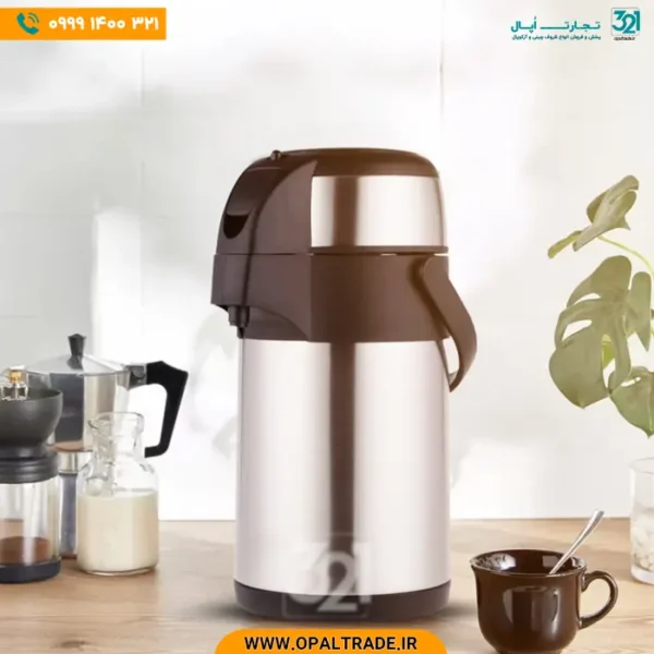 2625 ‫فلاسک 3 لیتر پمپی استیل‬‏ کد 82126