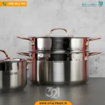 2699 ‫سرویس قابلمه 12 پارچه استیل دسته مسی‬‏ کد 82183